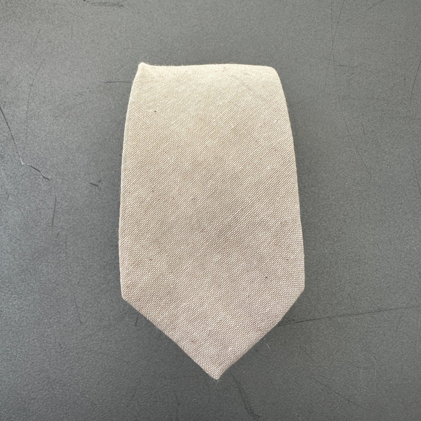 Spruce beige linen tie and pocket square set for weddings.