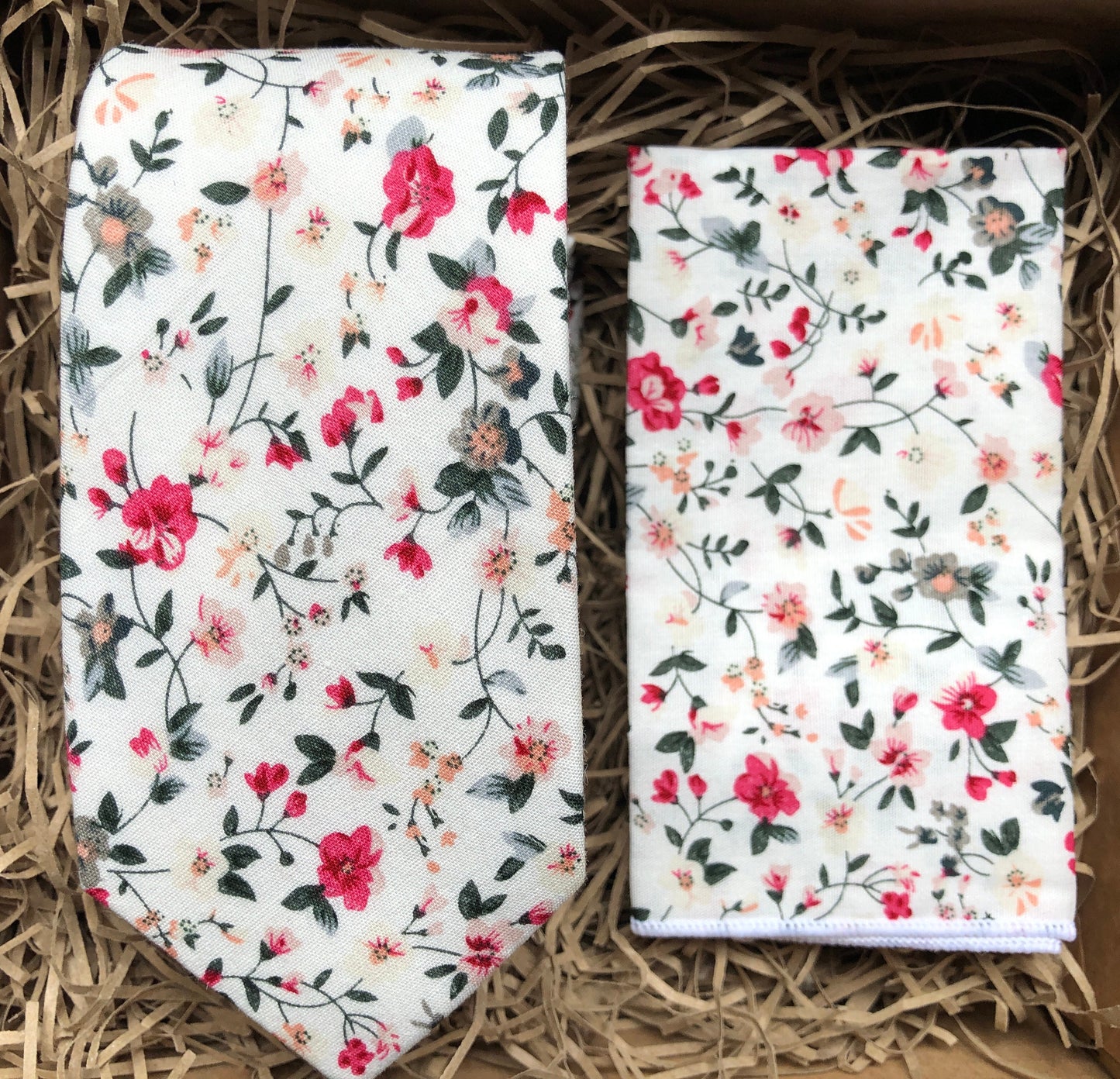 The Briar Rose Set: Floral Pink Men's Ties, Tie Set, Floral Pocket Square, Mens Gifts, Blush Pink Wedding Ties, Men's Necktie