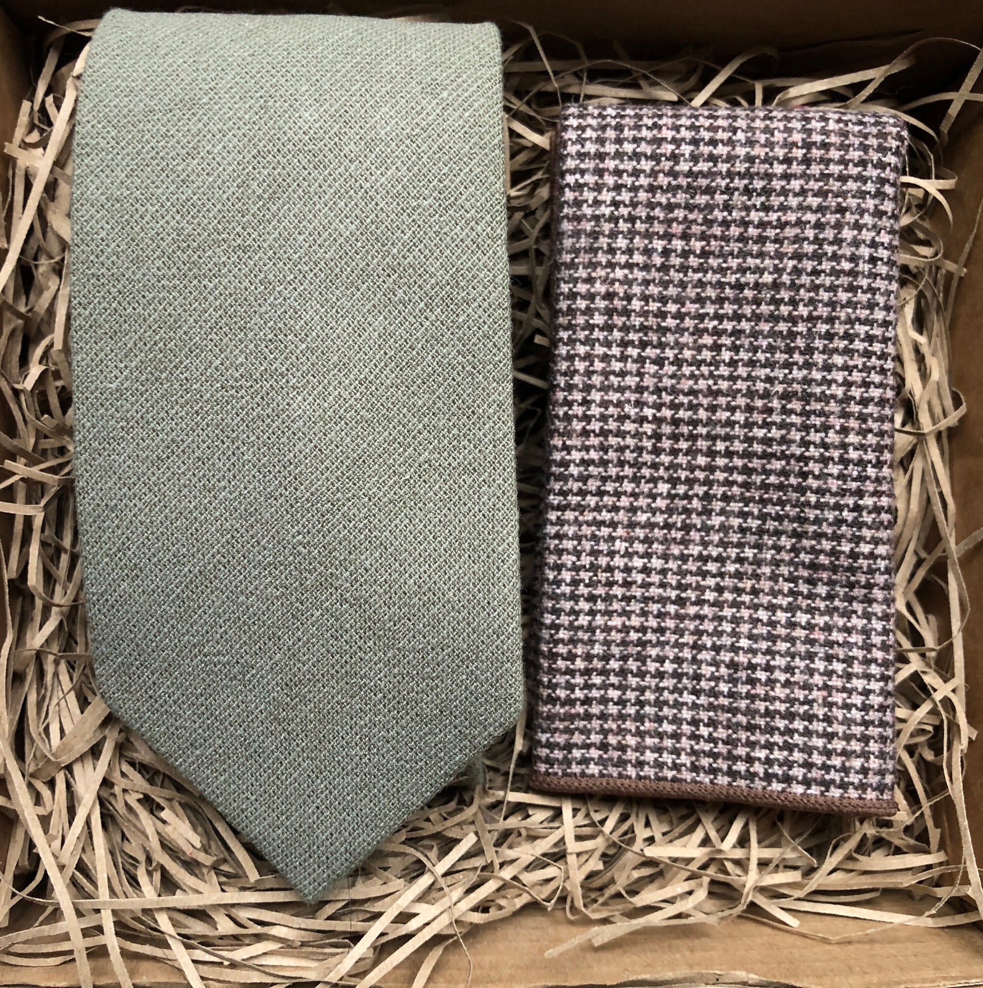 The Sage and Babington: Sage Green Necktie and Check Wool Pocket Square, Green Tie, Ties For Men, Wedding Ties, Pocket Square